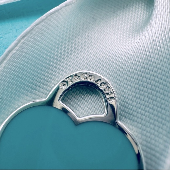 Tiffany & Co. Small Blue Enamel 925 Silver Heart Charm Pendant with Packaging - Picture 7 of 9